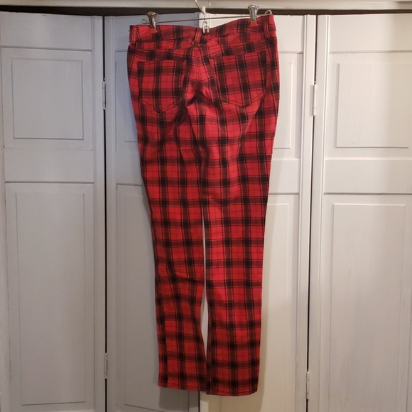 Red and Black Plaid Pants by City Streets - Picture 2 of 3